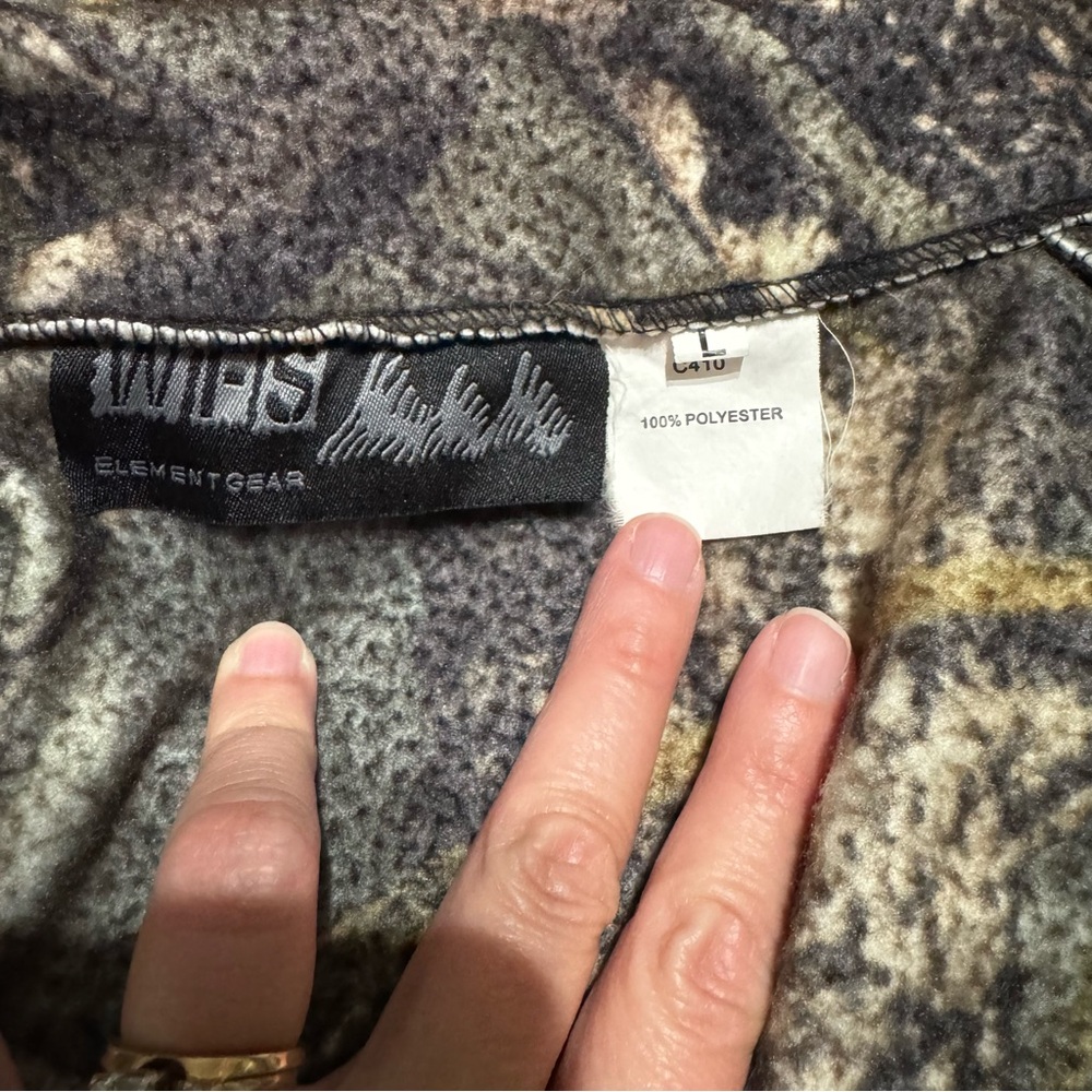 WFS Element Gear Men's Fleece Camouflage Full Zip Size Large - Picture 3 of 4